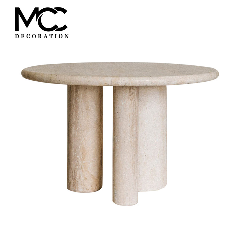 white travertine coffee table