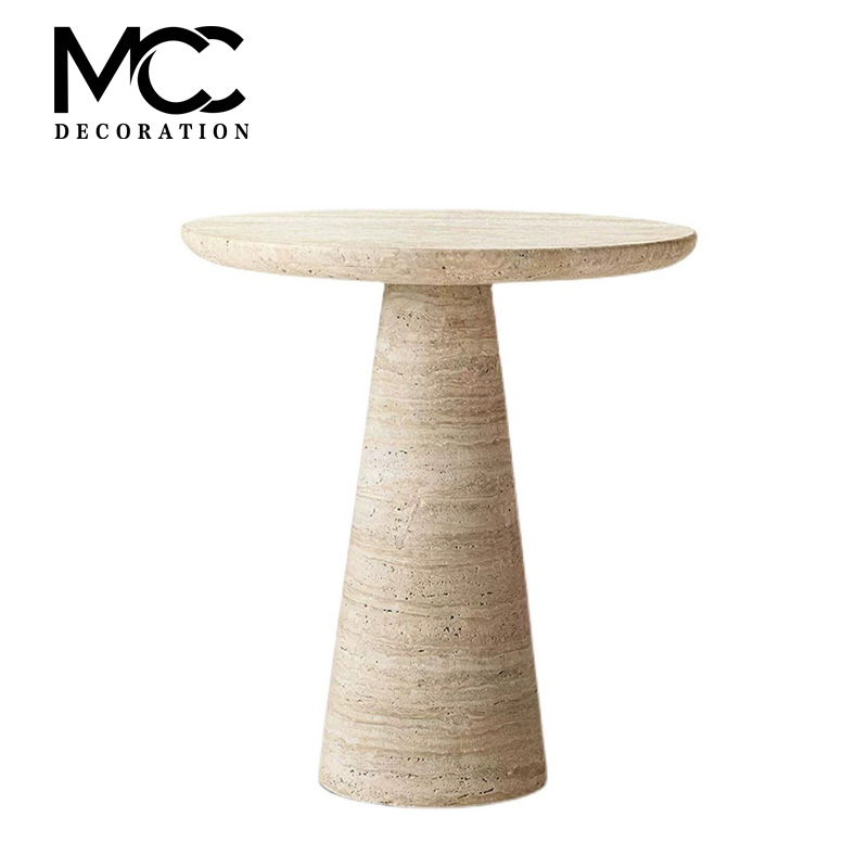 white travertine small table