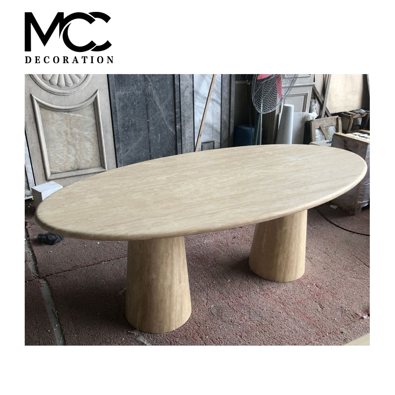 white travertine dinning table